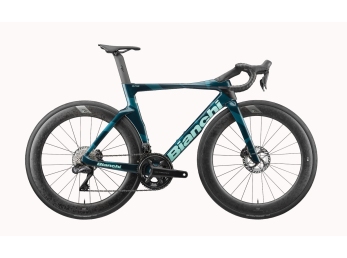 Bianchi Oltre PRO NEW Force eTap AXS E1 12sp - Quarq Celeste notte Celeste metallico